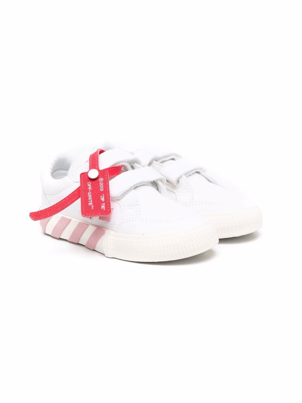 OFF-WHITE KIDS Vulcanized low strapped sneakers Strap White/Pink - MAISONDEFASHION.COM