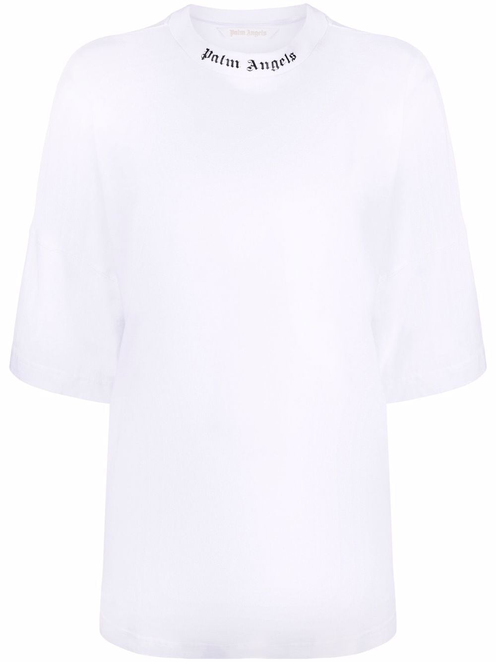 PALM ANGELS WOMEN Logo-print short-sleeve T-shirt White - MAISONDEFASHION.COM
