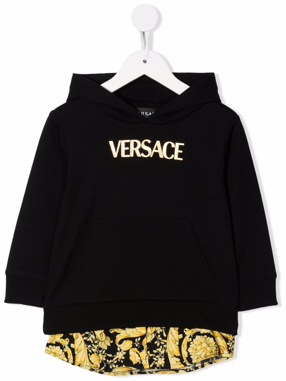 VERSACE BABY Logo Hooded Dress - MAISONDEFASHION.COM