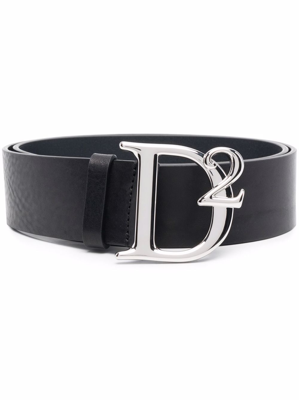 DSQUARED2 Logo-buckle leather belt Black/Silver - MAISONDEFASHION.COM