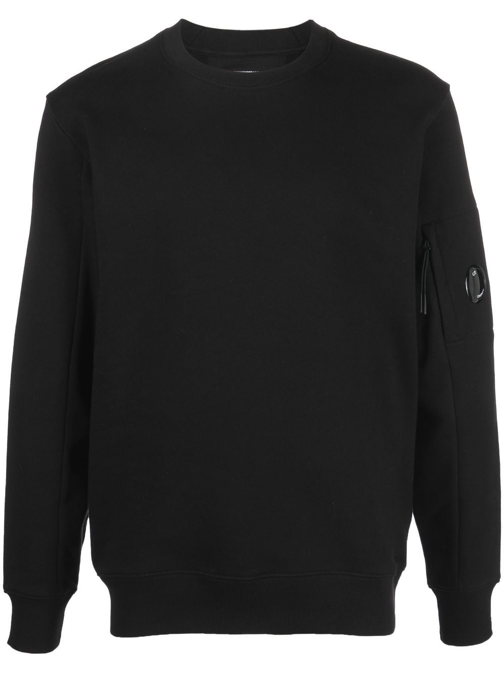 C.P. COMPANY Diagonal Raised Fleece Sweatshirt Black - MAISONDEFASHION.COM