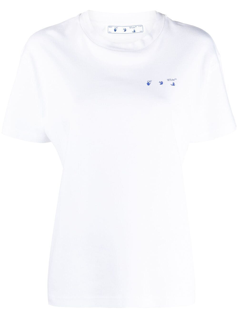OFF-WHITE WOMEN Floral arrows logo T-shirt White/Blue - MAISONDEFASHION.COM