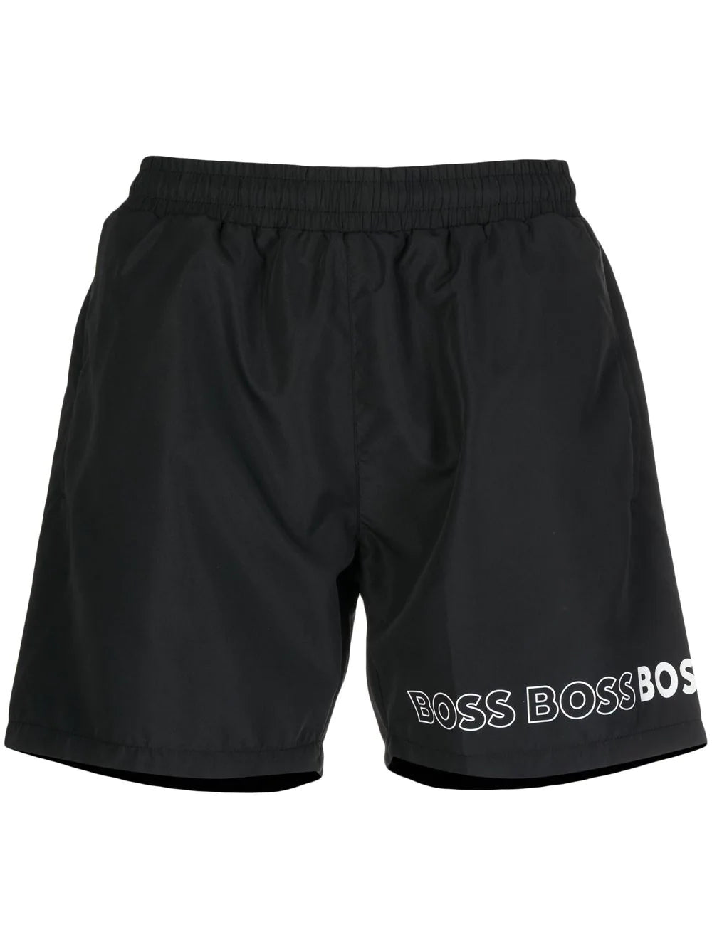 BOSS Logo-print Swim Shorts Black - MAISONDEFASHION.COM