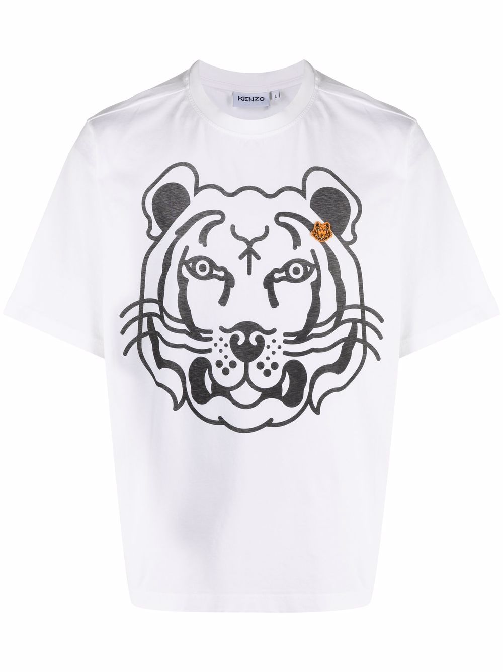 KENZO K Tiger Print T-Shirt White - MAISONDEFASHION.COM