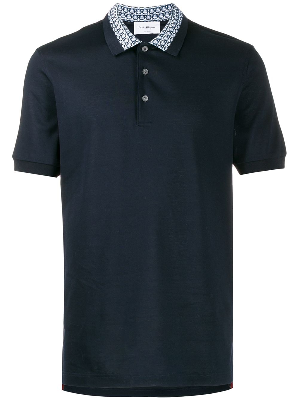 SALVATORE FERRAGAMO Gancini Collar Polo Shirt Navy - MAISONDEFASHION.COM