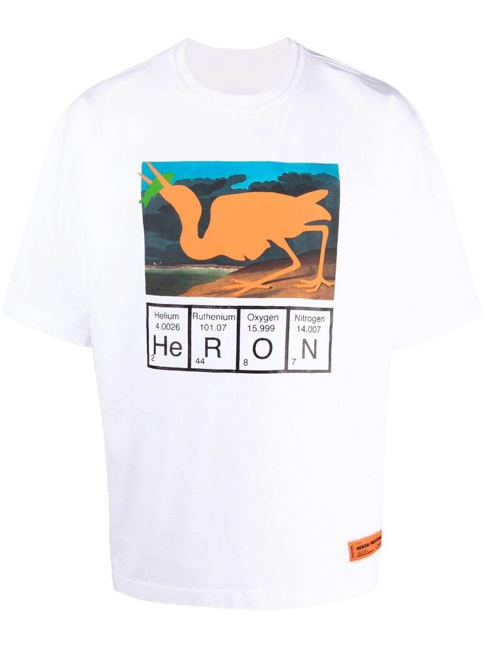 HERON PRESTON Short Sleeve Cutout T-Shirt White/Orange - MAISONDEFASHION.COM