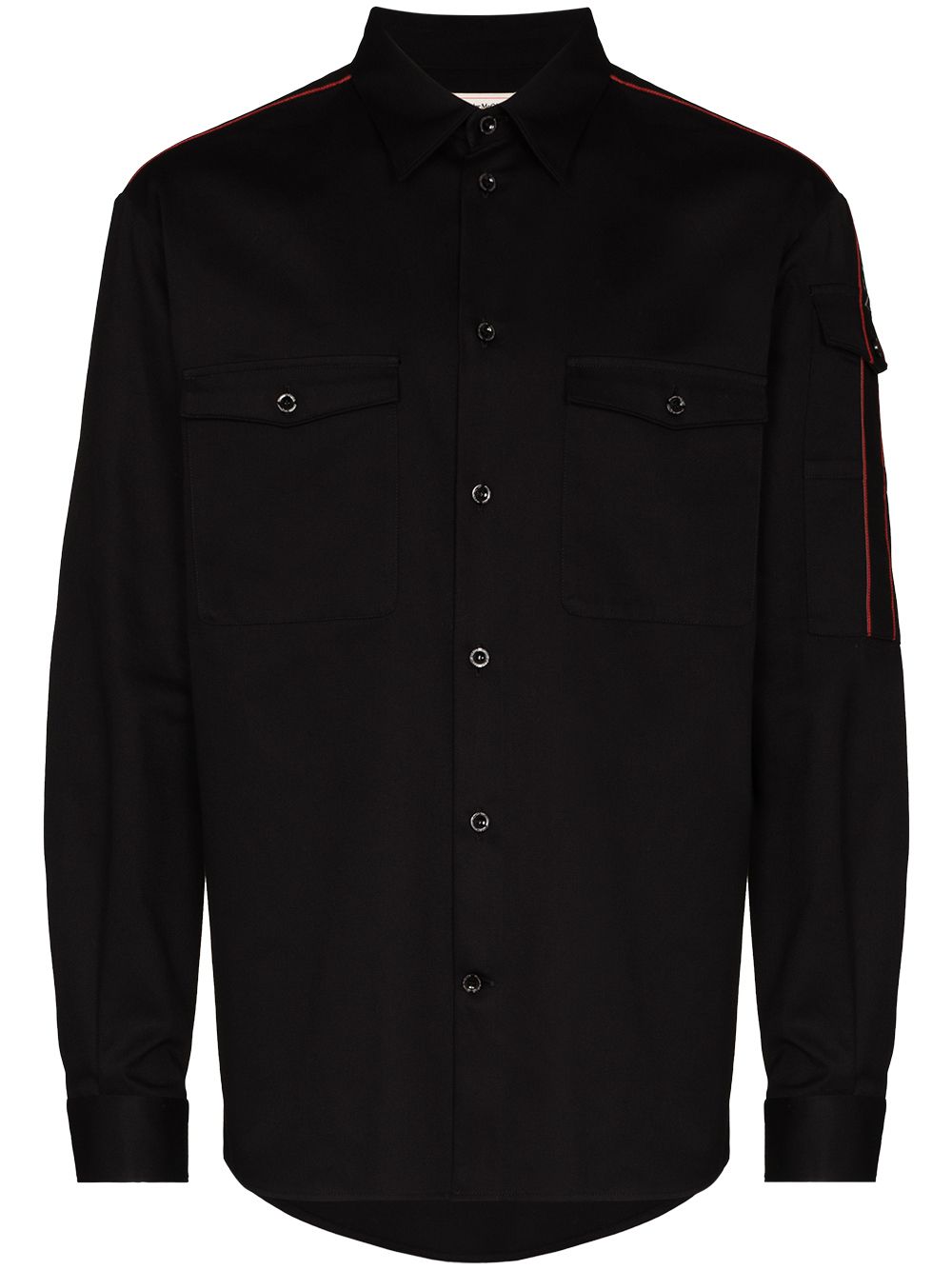 ALEXANDER MCQUEEN Logo Tape Shirt Black - MAISONDEFASHION.COM