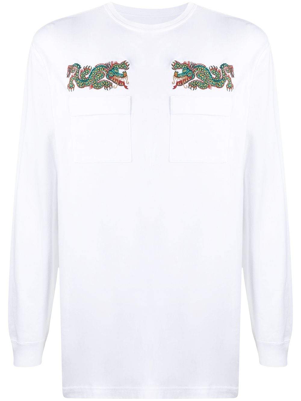 MAHARISHI Liberty Dragon Long Sleeve T-Shirt White - Maison De Fashion 