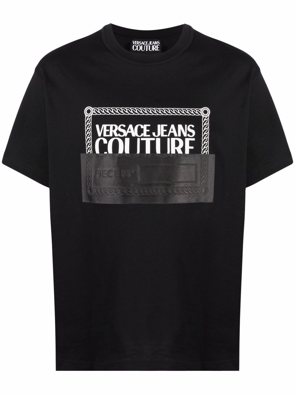 VERSACE Logo Patch T-Shirt Black - MAISONDEFASHION.COM