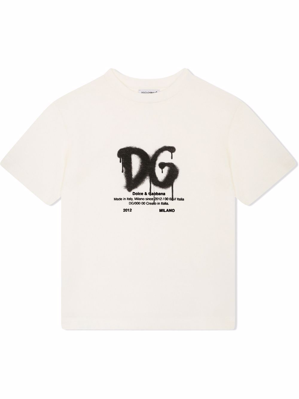 DOLCE & GABBANA KIDS Logo-print cotton T-shirt White - MAISONDEFASHION.COM