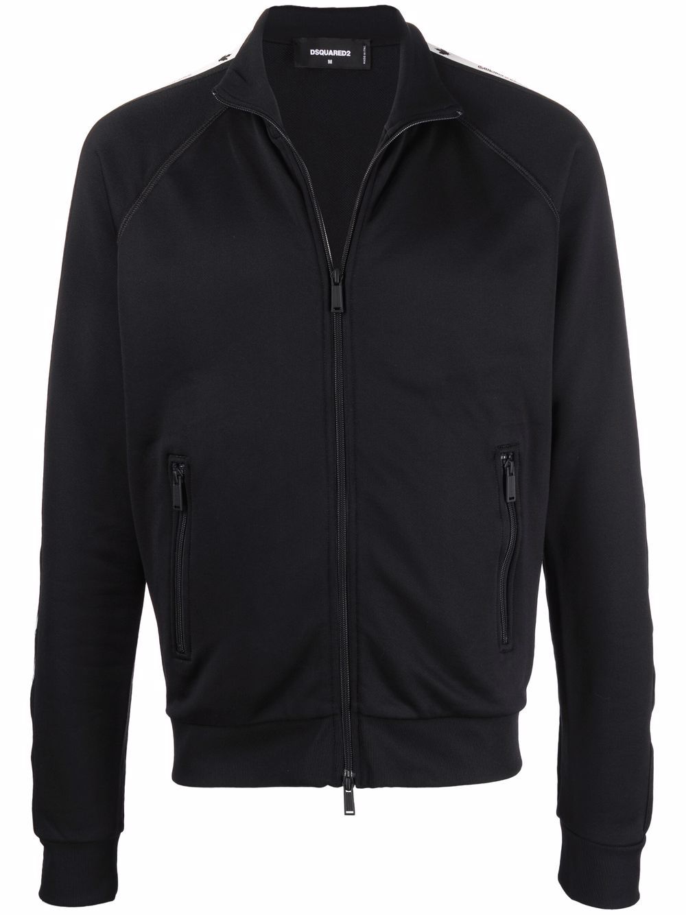 DSQUARED2 Tape Logo Track Jacket Black - MAISONDEFASHION.COM