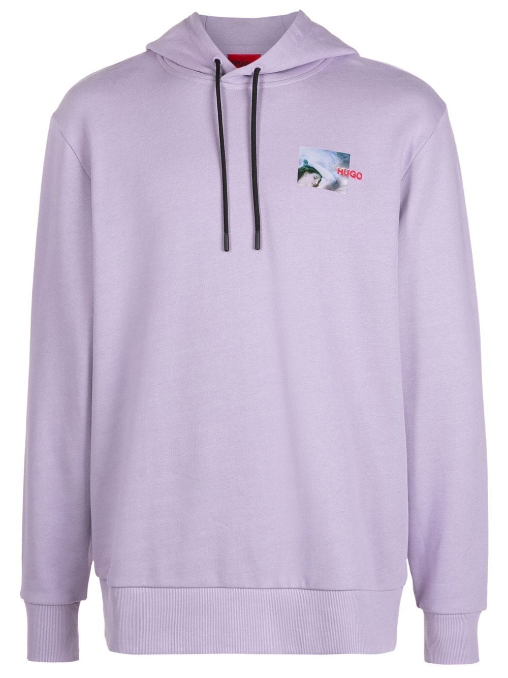 HUGO Logo-print hoodie Purple - MAISONDEFASHION.COM