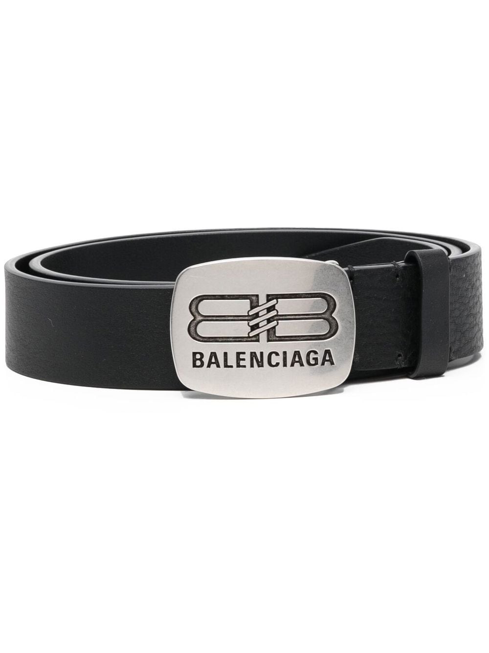 BALENCIAGA Round Logo Buckle Belt Black - MAISONDEFASHION.COM