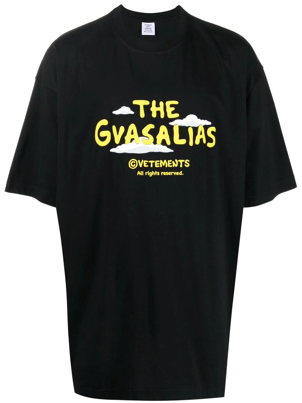 VETEMENTS The Gvasalias Cartoon Logo T-Shirt Black - MAISONDEFASHION.COM