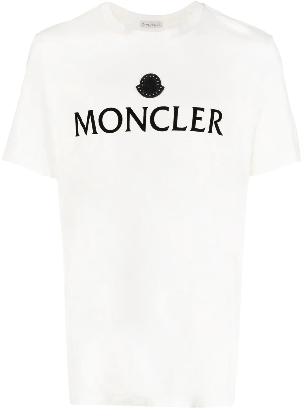 MONCLER Logo Print Cotton T-shirt White - MAISONDEFASHION.COM