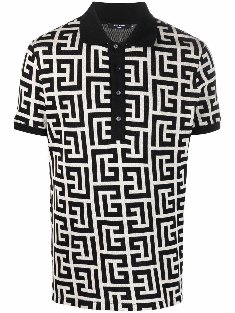 BALMAIN Maxi Monogram Polo Shirt - MAISONDEFASHION.COM