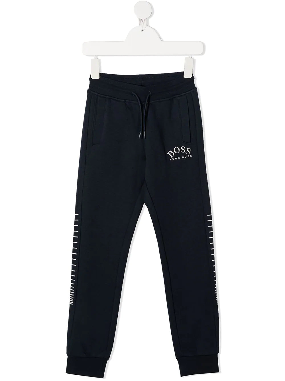 BOSS KIDS Embroidered logo track pants Navy Blue - MAISONDEFASHION.COM