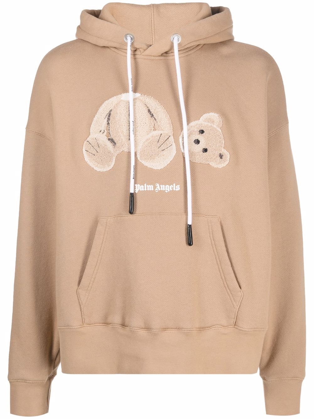 PALM ANGELS Bear Hoodie Beige - MAISONDEFASHION.COM