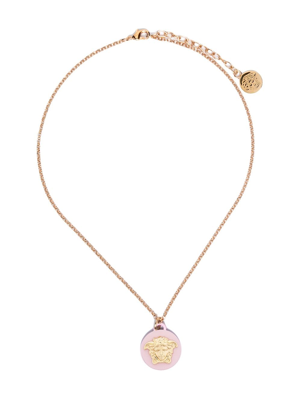 VERSACE KIDS Medusa Charm Chain Necklace Gold/Pink - MAISONDEFASHION.COM