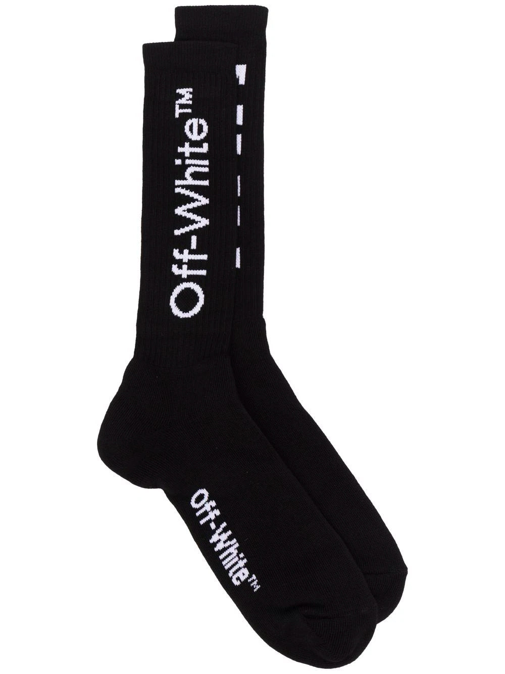 OFF-WHITE Arrow Logo Mid-Length Socks Black - MAISONDEFASHION.COM