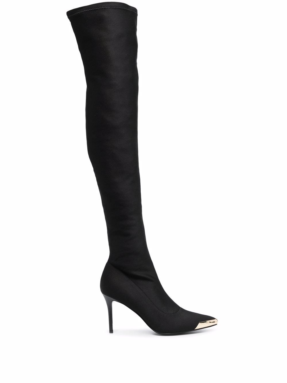VERSACE WOMEN Cap-toe thigh boots - MAISONDEFASHION.COM