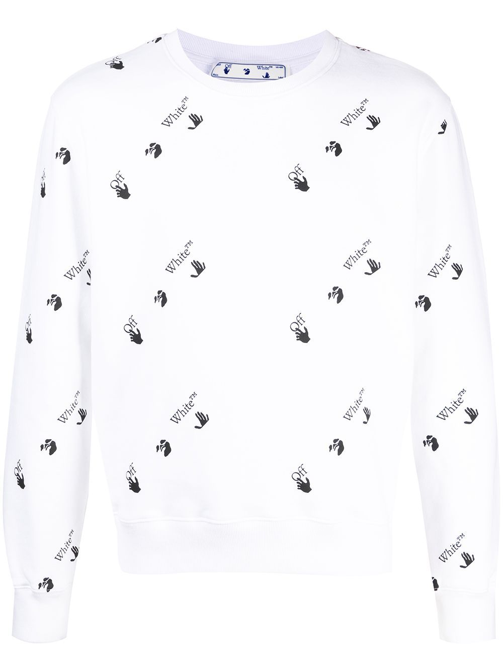 OFF-WHITE All Over Logo Slim Sweatshirt White