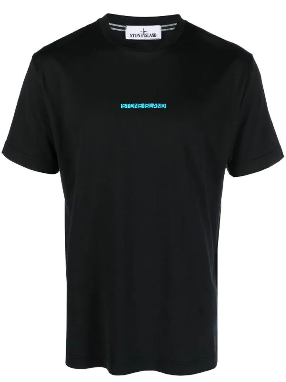 STONE ISLAND Box Logo T-Shirt Black - MAISONDEFASHION.COM