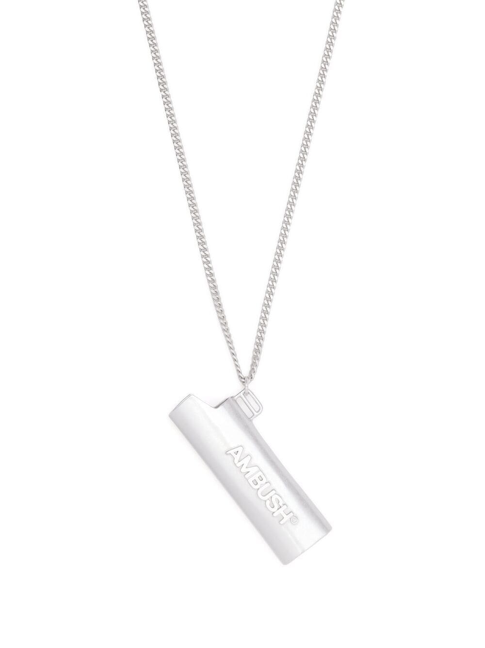 AMBUSH Lighter Case Necklace Silver Medium - MAISONDEFASHION.COM
