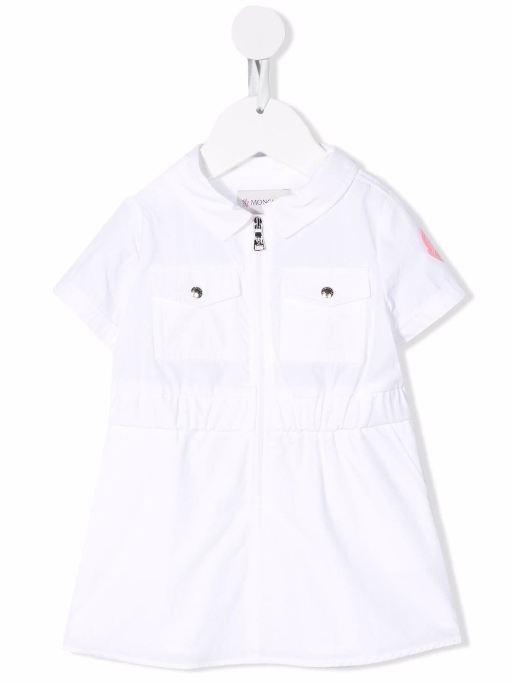 MONCLER BABY Logo Zip Up Shirt Dress - MAISONDEFASHION.COM