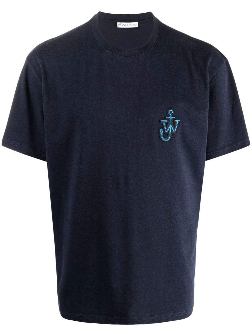JW ANDERSON Anchor Logo T-Shirt Navy - MAISONDEFASHION.COM