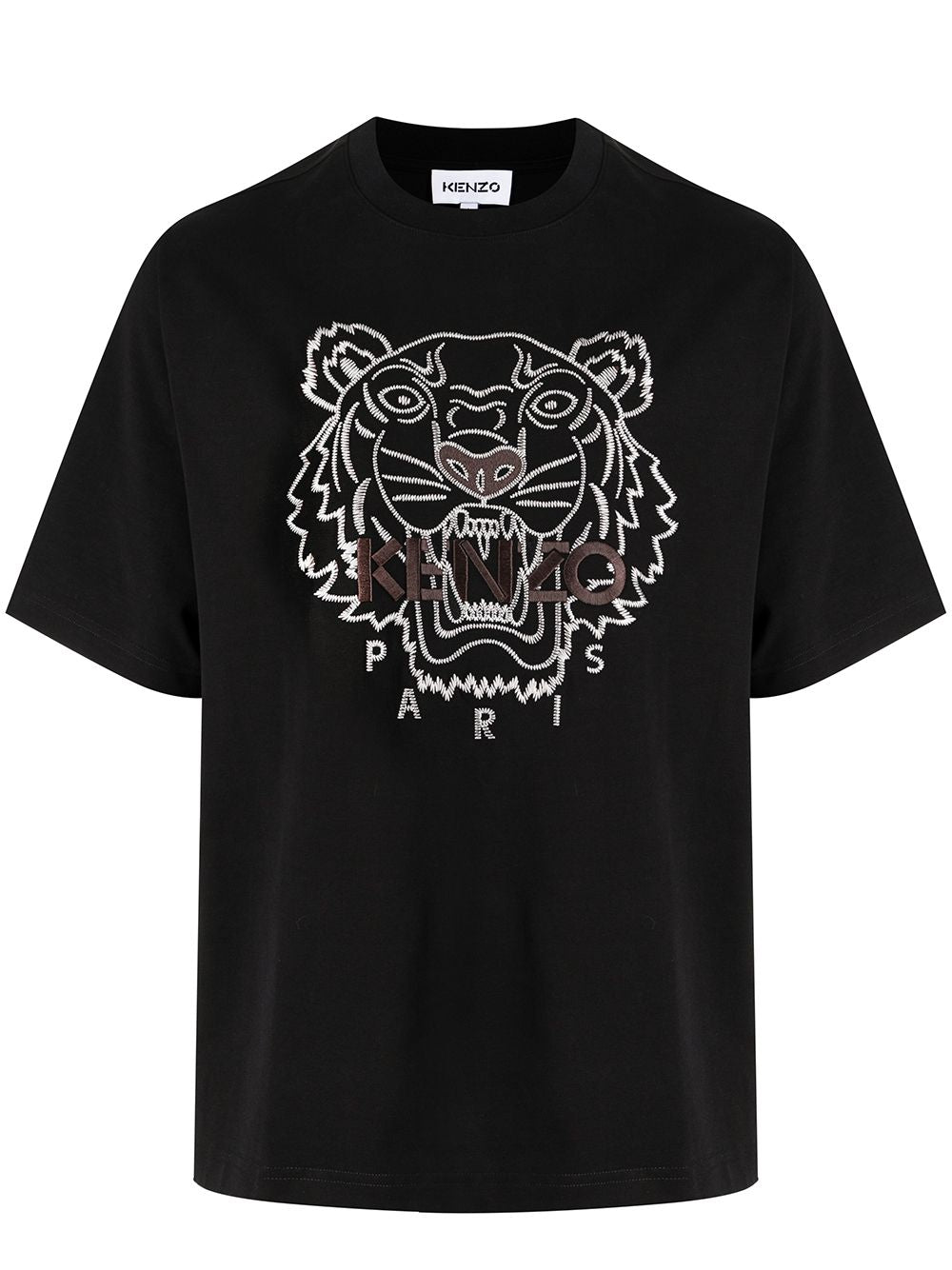 KENZO Tiger Embroidered T-Shirt Black - MAISONDEFASHION.COM