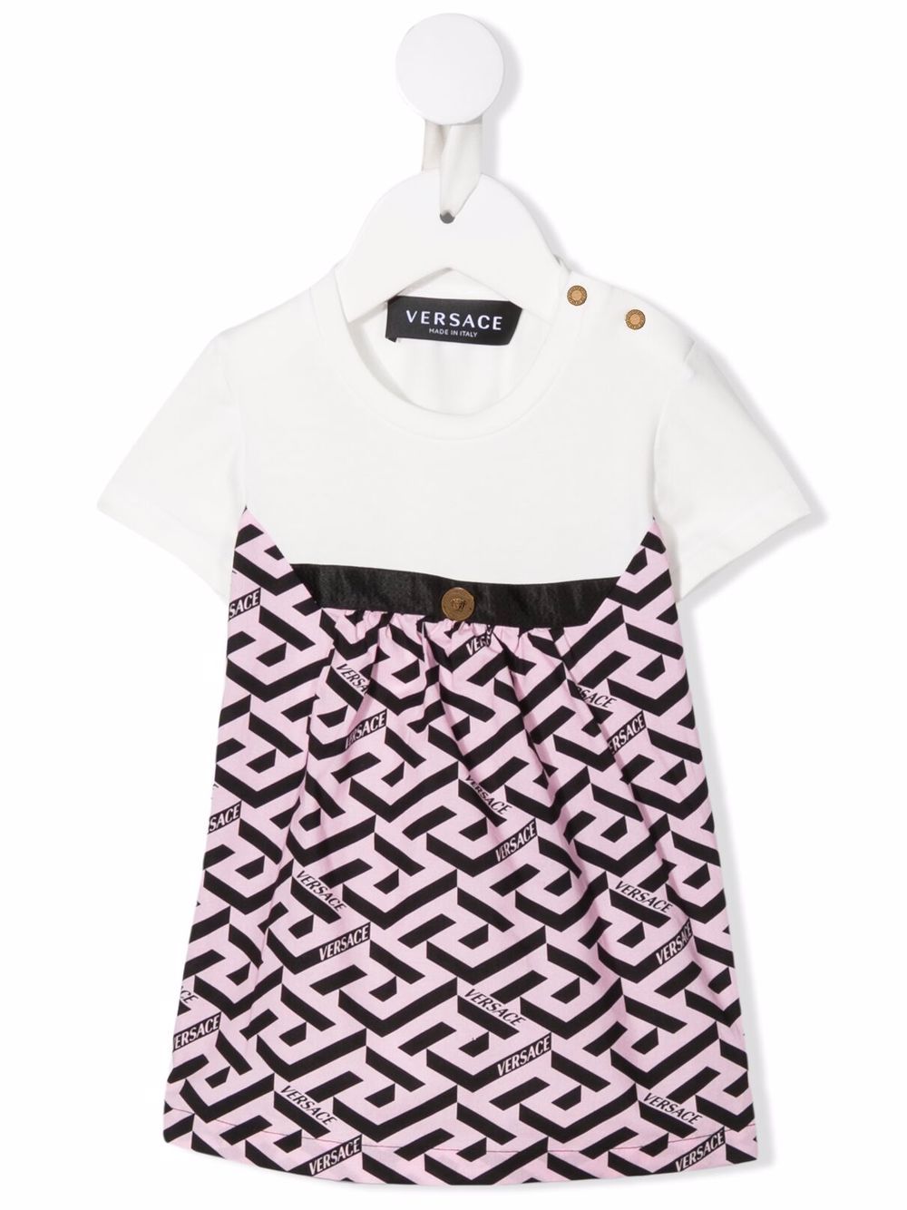 VERSACE BABY Greca Print Dress - MAISONDEFASHION.COM