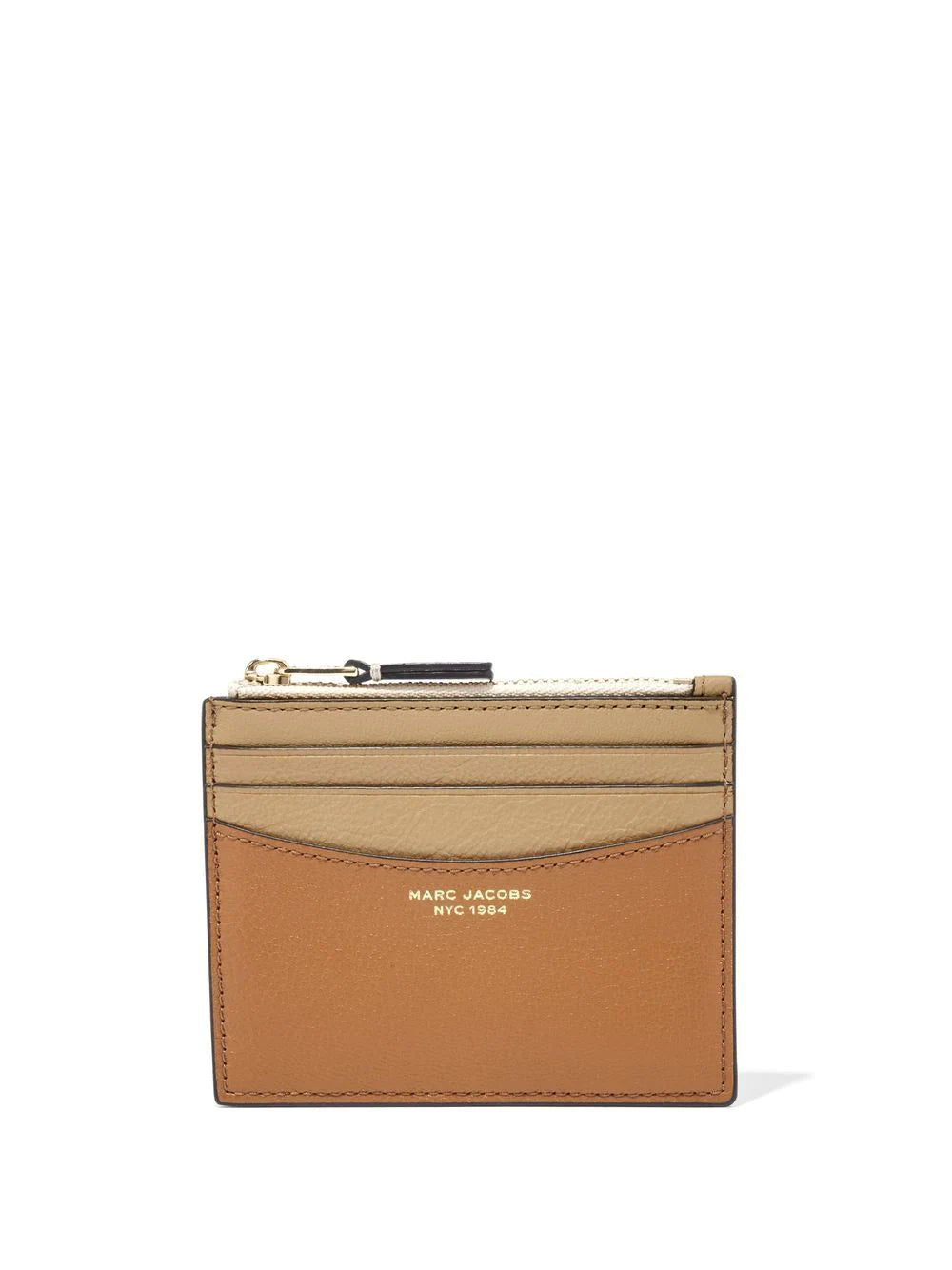 MARC JACOBS WOMEN The Colorblock Zip Card Case Brown/Multi - MAISONDEFASHION.COM