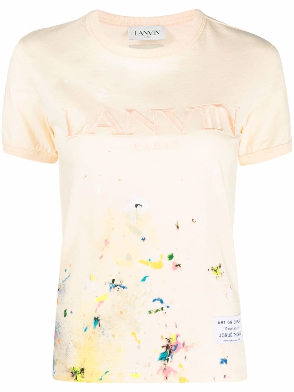 LANVIN X GALLERY DEPT. Short Sleeve Embroidered T-Shirt Pink - MAISONDEFASHION.COM