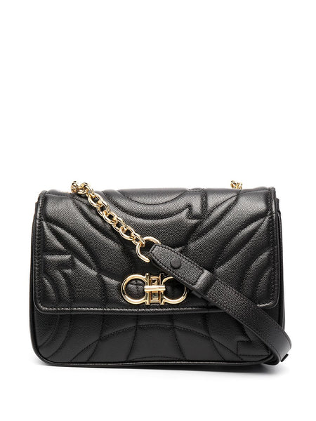 バッグ Ferragamo Gancini Canvas Shoulder Bag Ferragamo Gancini Canvas and Leather shoulder bag - Used