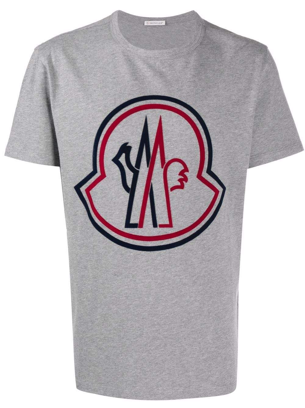 MONCLER Debossed Logo T-Shirt Grey - MAISONDEFASHION.COM
