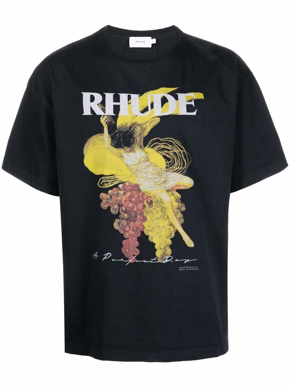 RHUDE A Perfect Day T-Shirt Black - MAISONDEFASHION.COM