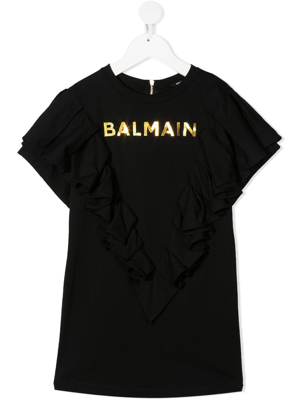 BALMAIN KIDS Logo print cotton T-shirt Black - MAISONDEFASHION.COM