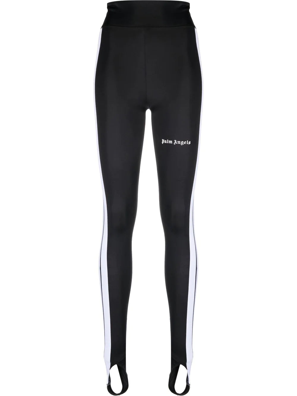 PALM ANGELS WOMEN Track Stirrup Leggings Black/White - MAISONDEFASHION.COM