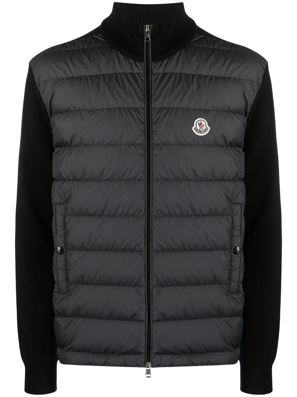 MONCLER Padded Cardigan Jacket Black - MAISONDEFASHION.COM