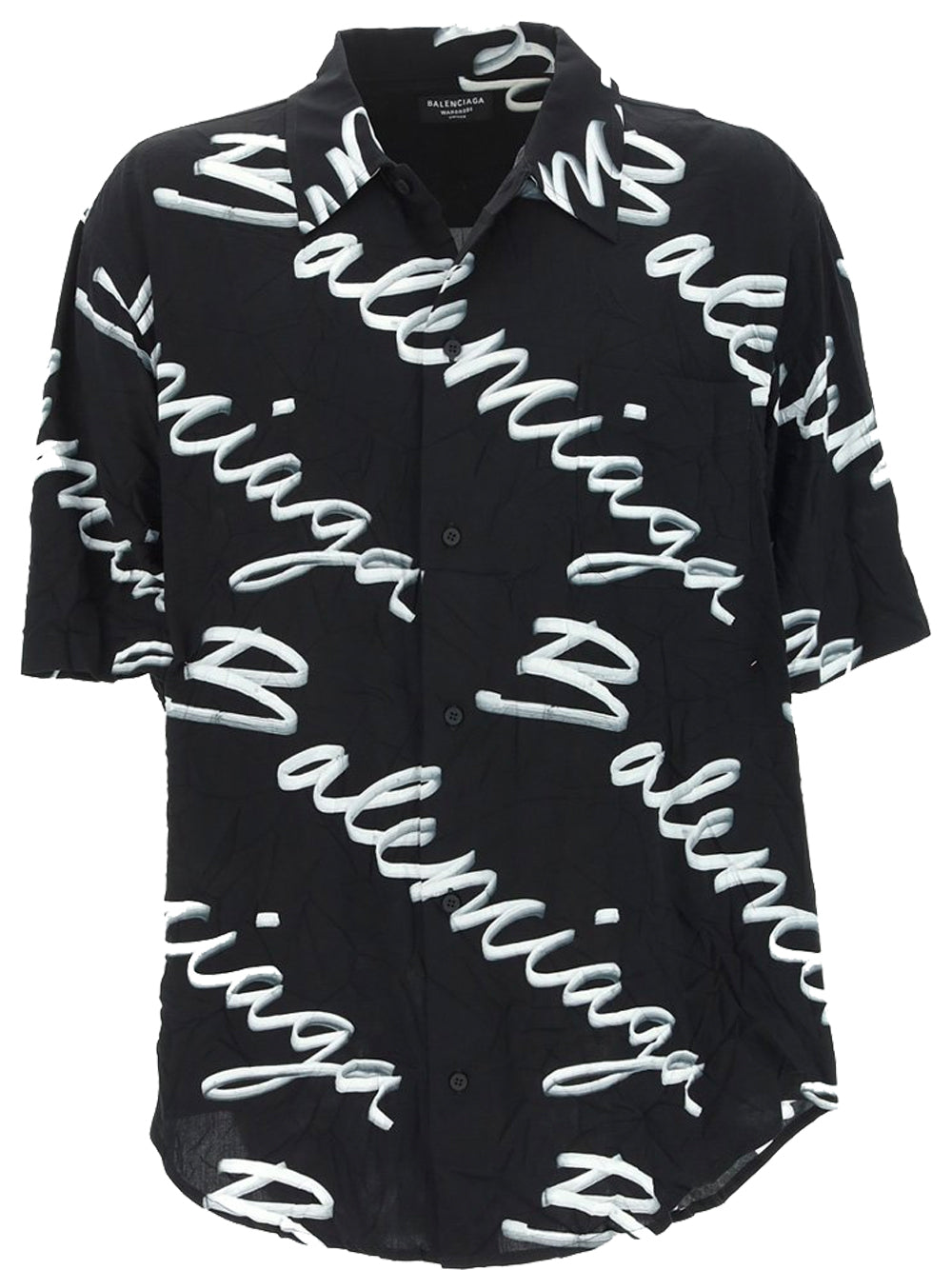 BALENCIAGA All Over Logo Shirt Black - MAISONDEFASHION.COM