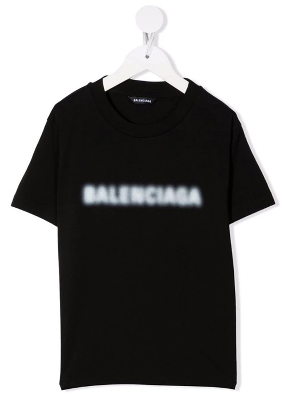 BALENCIAGA KIDS Blurry Logo T-Shirt Black - MAISONDEFASHION.COM
