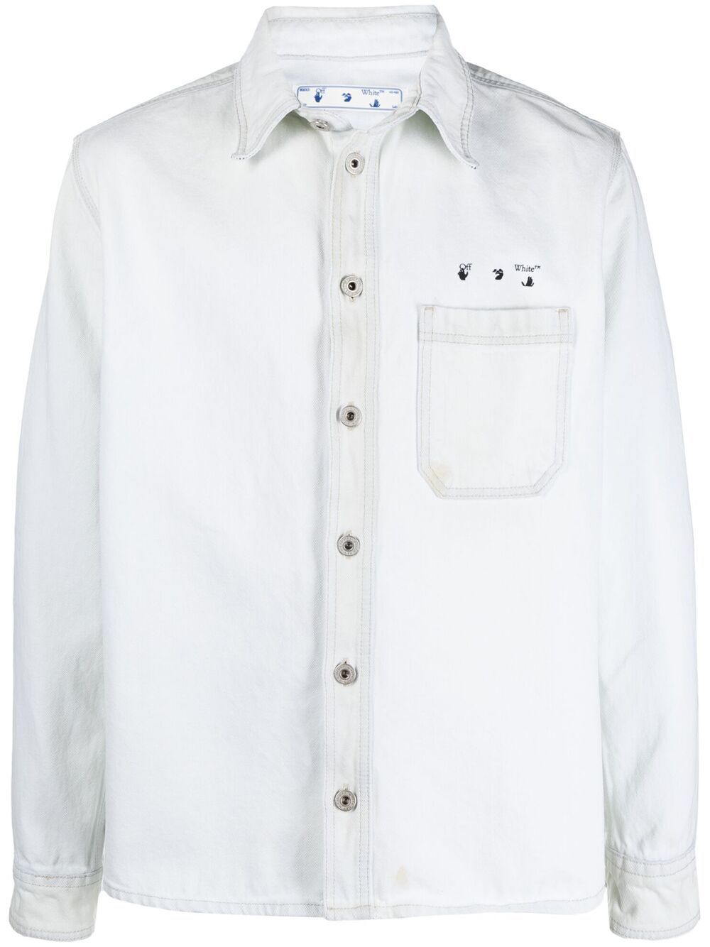 OFF-WHITE Marker Denim Shirt White - MAISONDEFASHION.COM