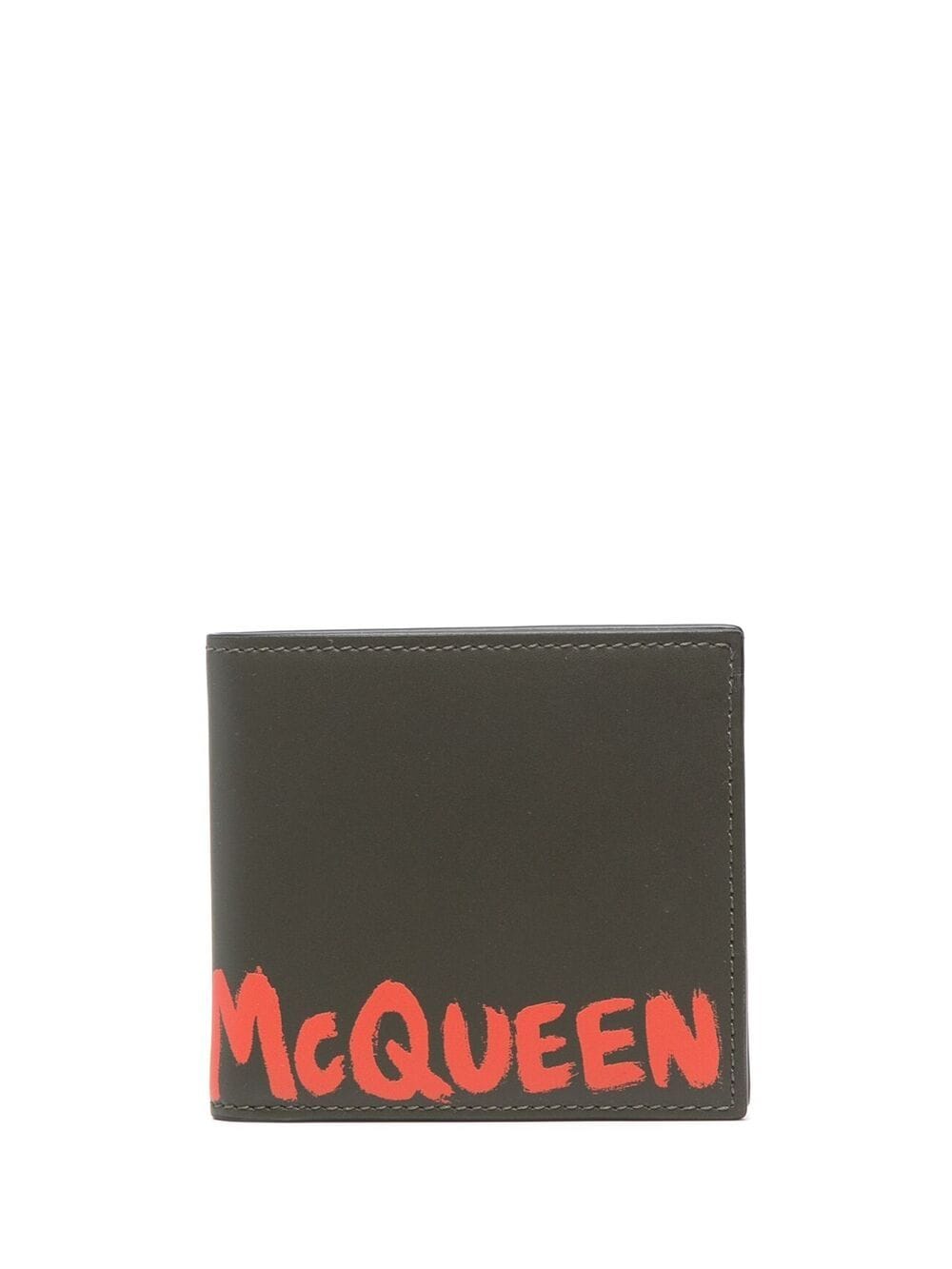 ALEXANDER MCQUEEN Logo-print leather wallet Brown - MAISONDEFASHION.COM