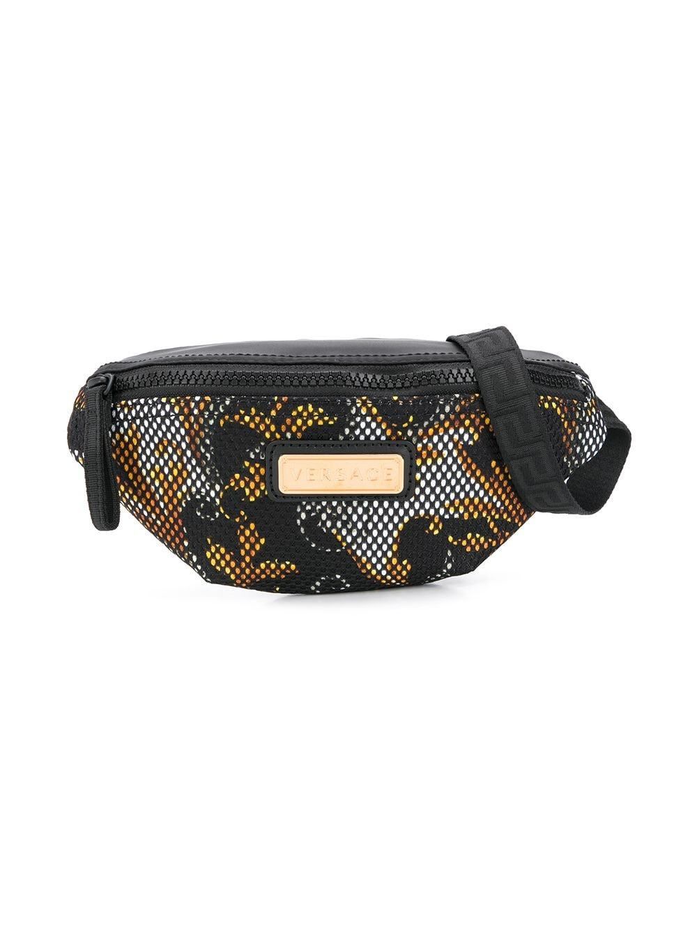 VERSACE KIDS Logo Plaque Belt Bag Black - Maison De Fashion 