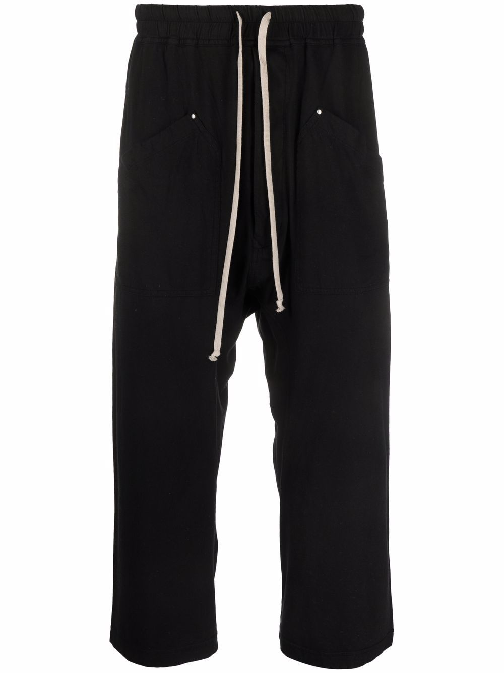 RICK OWENS DRKSHDW Cropped Drawstring Pants Black - MAISONDEFASHION.COM