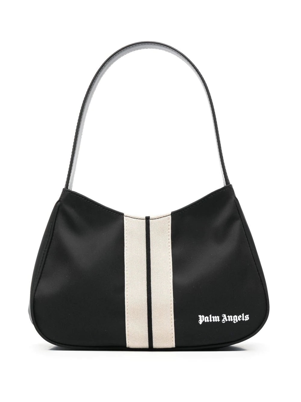 PALM ANGELS WOMEN Venice Track Hobo Bag Black/White - MAISONDEFASHION.COM