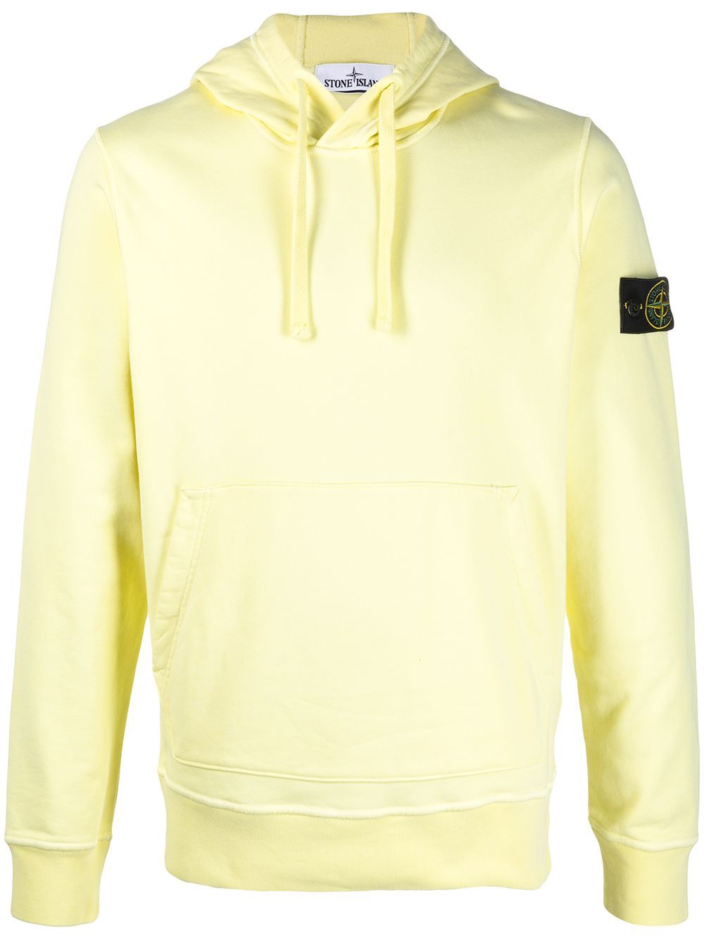 STONE ISLAND Logo Patch Hoodie Yellow - MAISONDEFASHION.COM