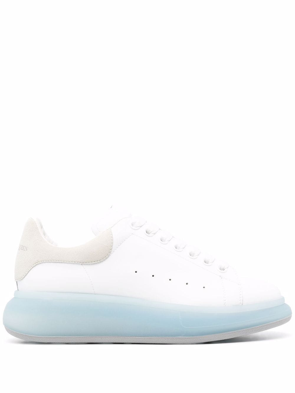 ALEXANDER MCQUEEN Oversized low-top sneakers White/frost blue - MAISONDEFASHION.COM