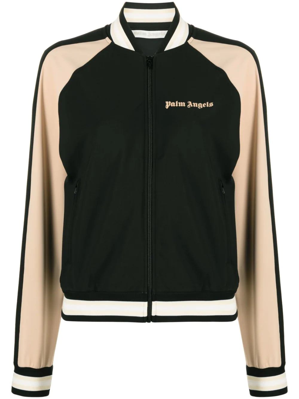 PALM ANGELS WOMEN Ultralight 2Tone Bomber Track Jacket Black/Nude - MAISONDEFASHION.COM